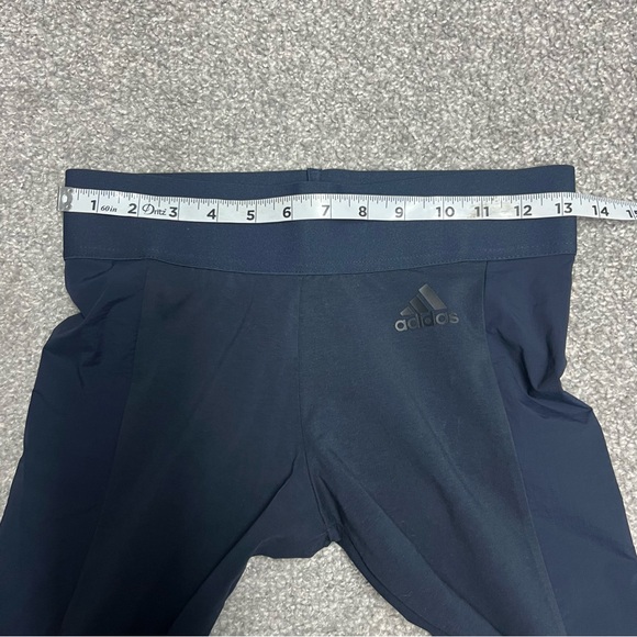 Adidas Leggings Women Small Navy Blue Wind Tight Performance Mid Rise Dt9365 NEW - Picture 5 of 10